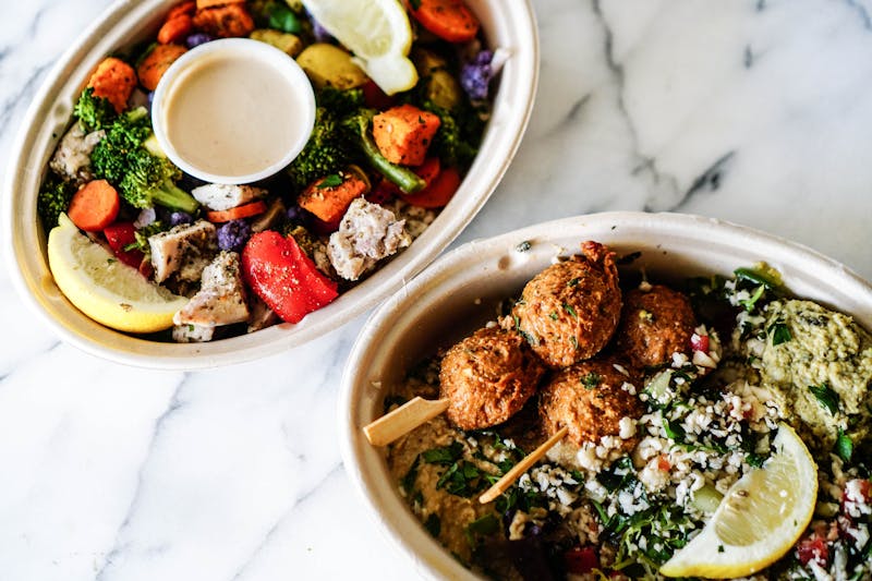 Shrimp scampi bowl with pasta — piada italian inspired seafood dish