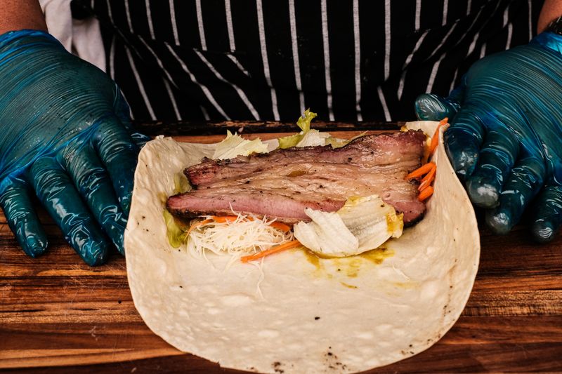 Weekend brunch event at Piada Houston with guests enjoying food