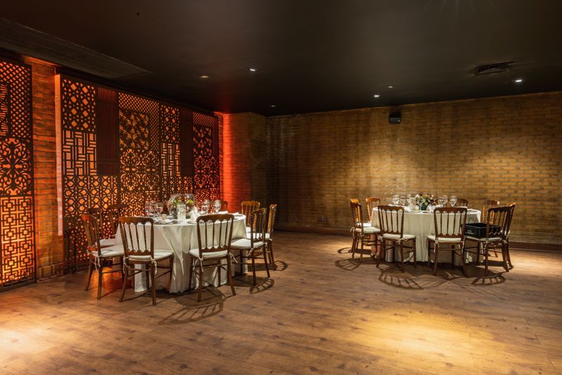 Private dining event setup at Piada Houston with elegant table setting